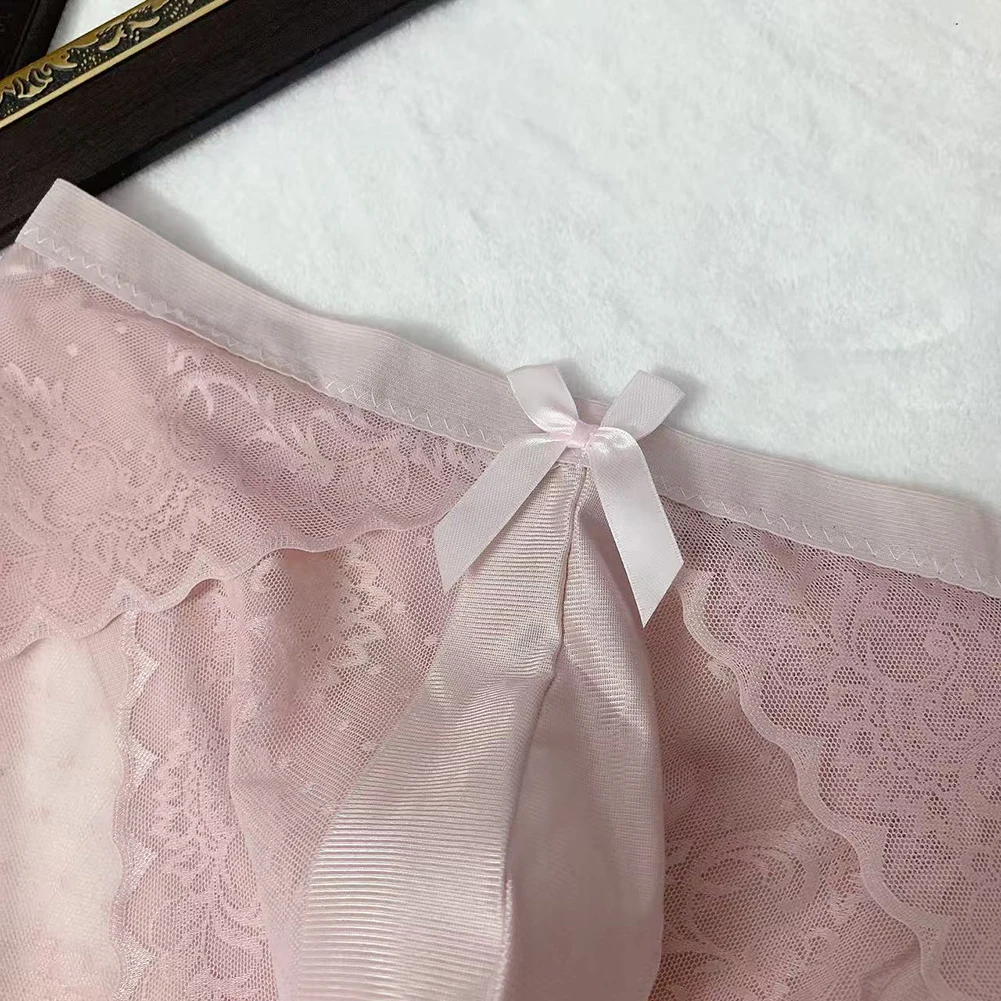 

Men Lace Mesh Briefs Seamless Bikini Sissy Bulge Pouch Underwear Erotic Trunks Soft Japanese Panties Lingeries Men's Underpants