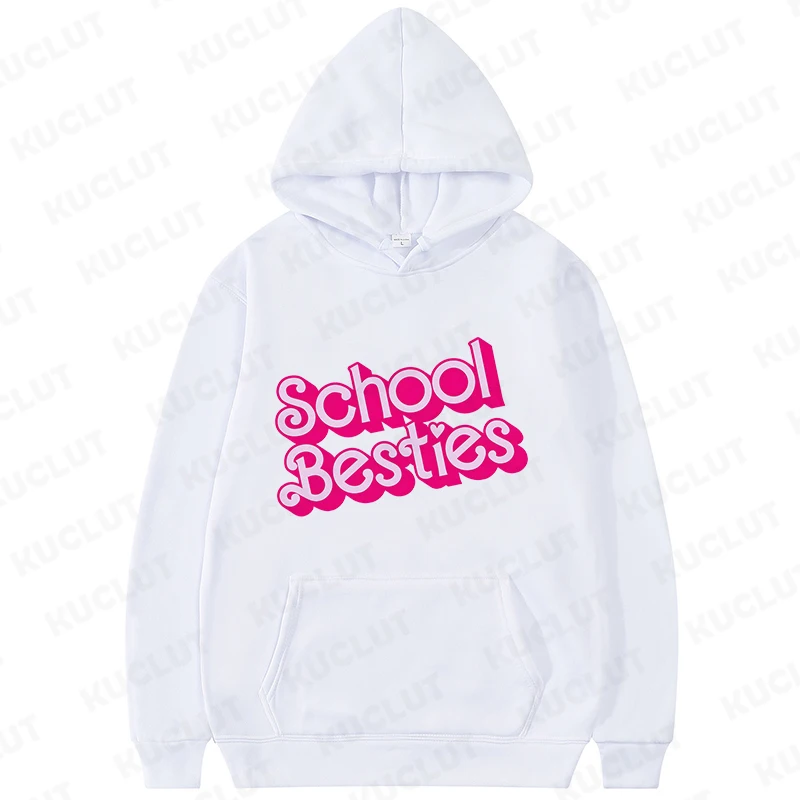 School Besties Hoodies Matching Teacher Design Hoodies School Best Friends Clothes Education Besties Fashion Casual Sweatshirts