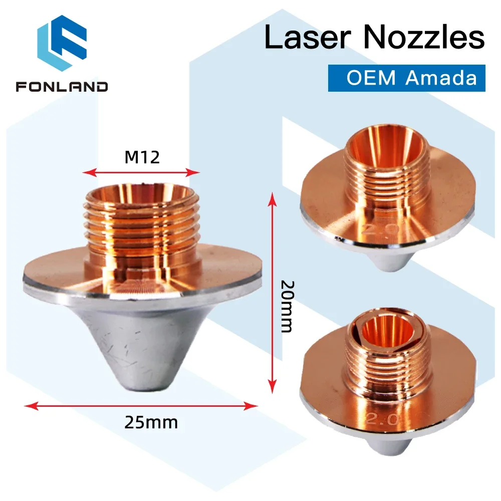 

FONLAND 10PCS AMADA Laser Carbon Steel Cutting Nozzle For Fiber Metal Cutting Machine Head Chrome-plating Single Double Layer