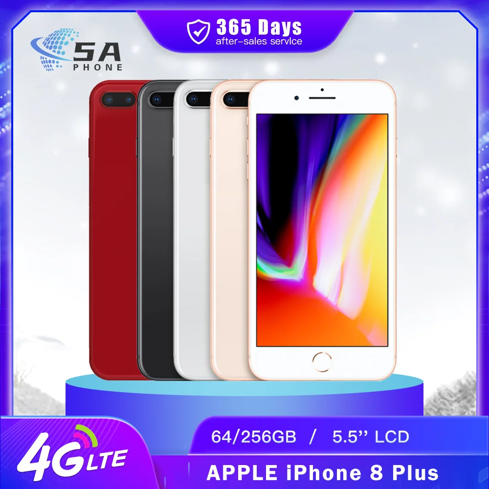 Original Apple iPhone 8 Plus 8P 4G Mobile Phone 64GB/256GB 3D Touch Fingerprint True-Tone 5.5' IPS LCD A11 Hexa-core SmartPhone