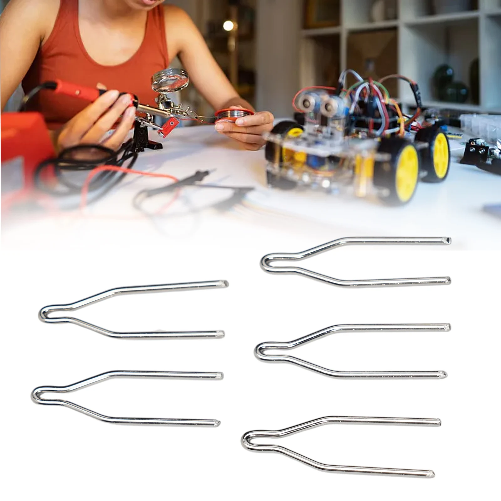 1/5pc Soldering Iron Tips 1.5mm Metal Tips Electric Welding Tool Replaceable V-type High Temperature Resistant For Machine Acces