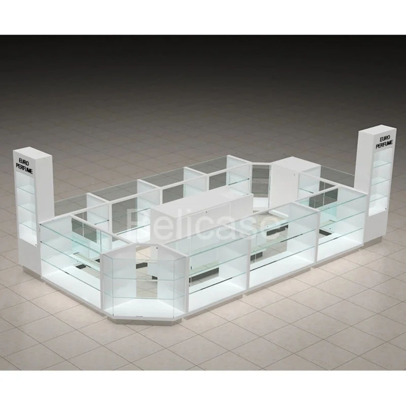 angepasst.BLK0221 Parfüm Kosmetik Display Vitrine Holz Mall Kiosk Design Parfüm Kiosk Parfümständer