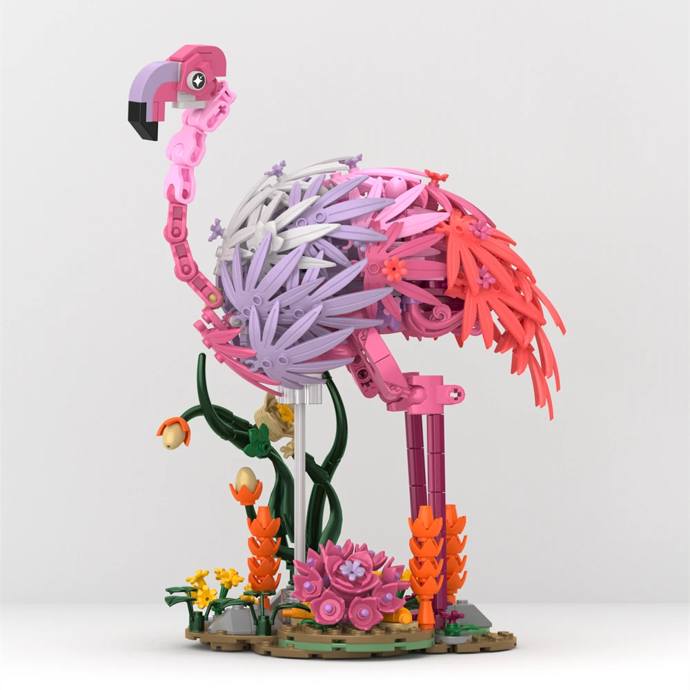 

pink flamingo building blocks set romantic home decorations assembly toys Dance of Feathers ornaments children birthday gift