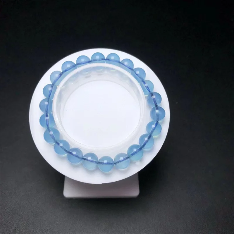 8.5mm Natural Aquamarines Bracelet Gem Gravel Natural Semi-precious Stone Chip Beads Bracelet For Women Men Jewelry  Gift