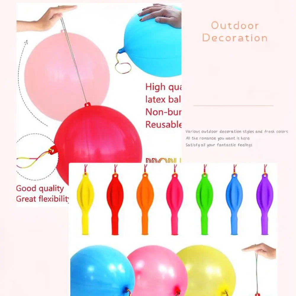 Interactive Punching Ball Toy Elastic Latex Balloon With Rubber Strap Kids Sport Game For Indoor Outdoor Fun Exercise