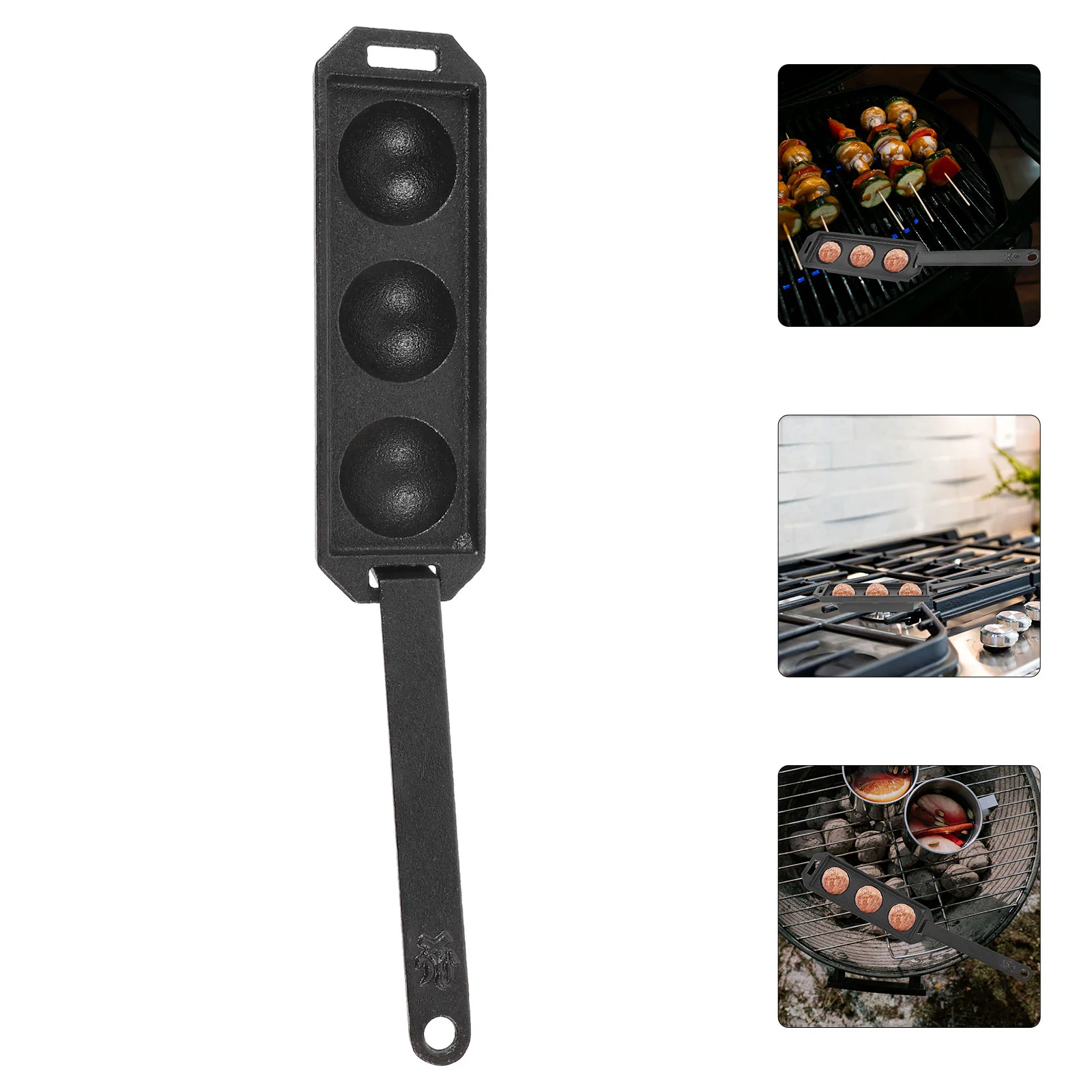 

Outdoor Barbecue Pot Small Octopus Balls Pan Tart Baking Tray Mini Meat Maker Cast Iron Grill ​kitchen Holes