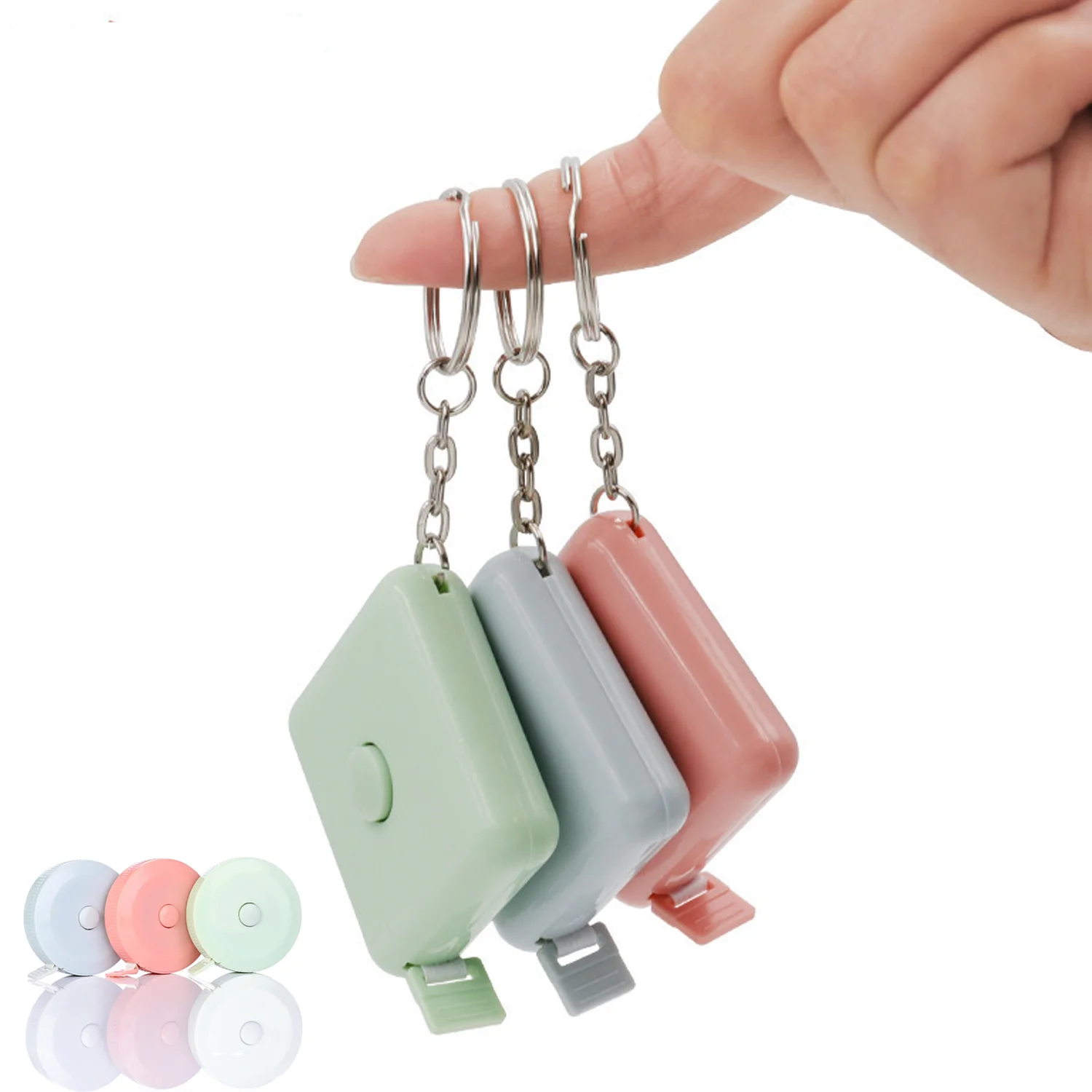 1pcs Mini Retractable Tape Measure Soft Fabric Sewing Ruler Flexible Pocket Size Dual Sided 150cm/60inch Tailor Measurement