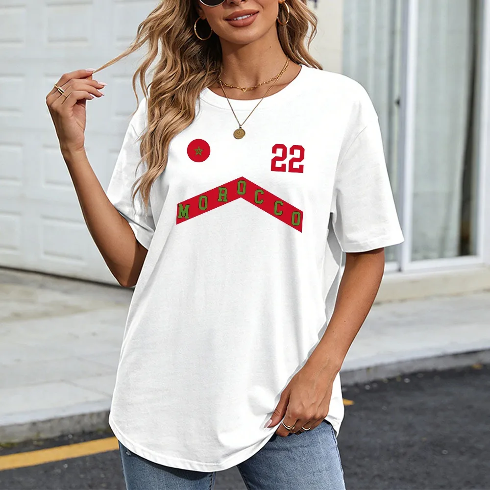 Morocco Tee Morocco Jersey Morocco Tshirt Fashion Graphic T Shirts O-neck Classic Pattern Y2k Style Tops Oversized Clothes