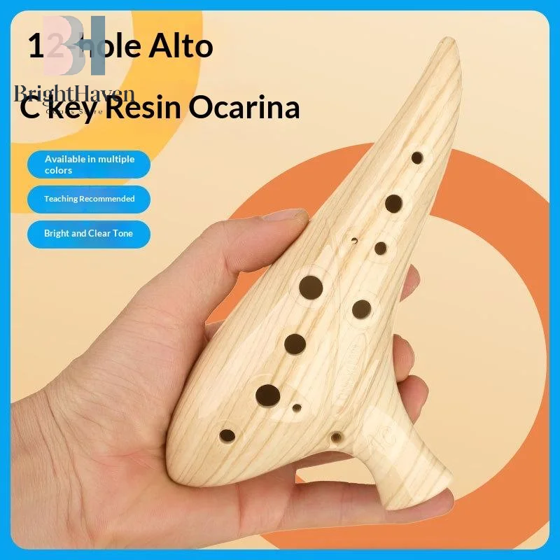 Ocarina de 12 Orificios, Ocarinas en Tono Alto C, Instrumento Profesional de Resina para Amantes de la Música y Principiantes B.H