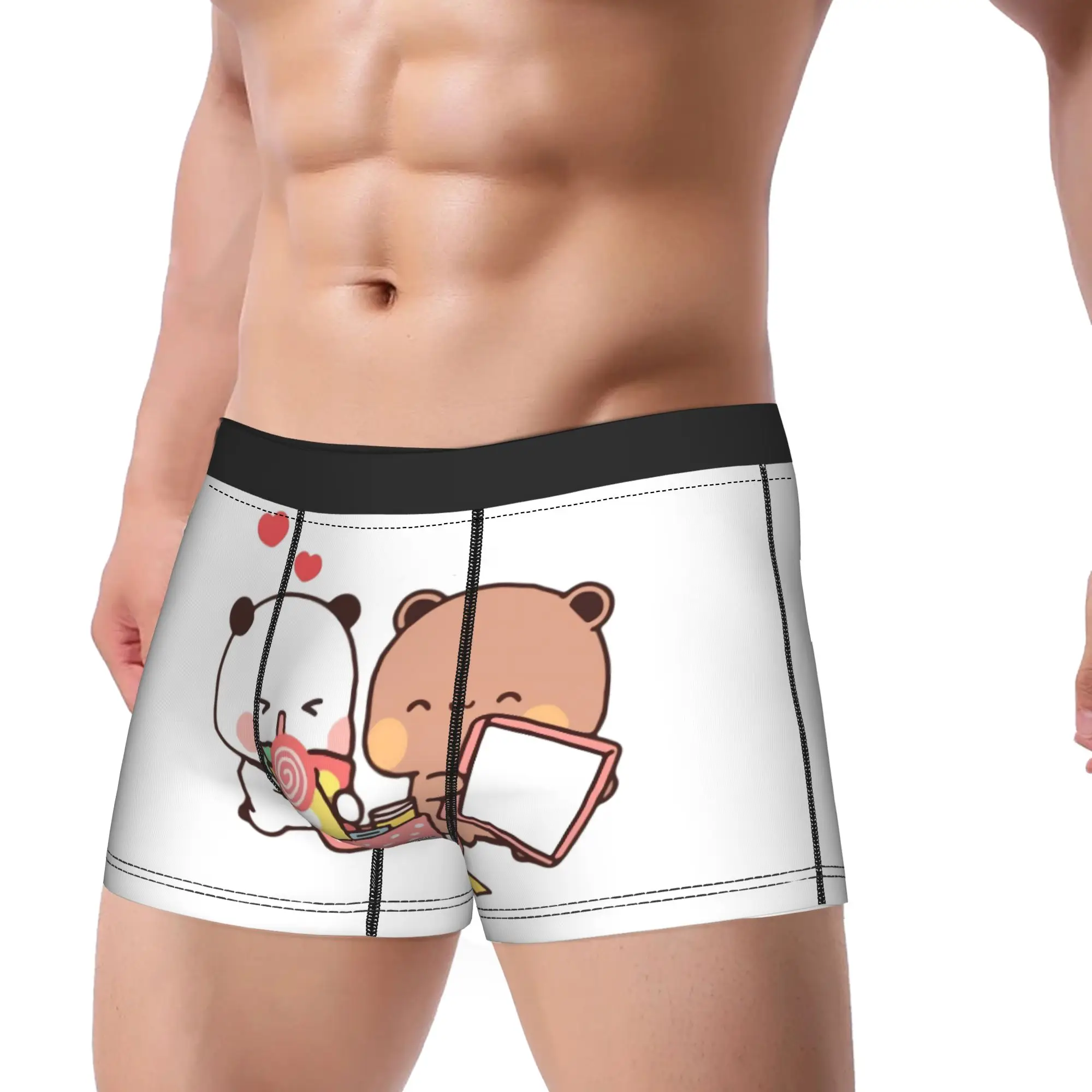 Bubu Dudu Bear Sweet Love Boxer Shorts  Pouch Underwear Trenky Customs Boxer Brief Breathable Man Underpants Large Size