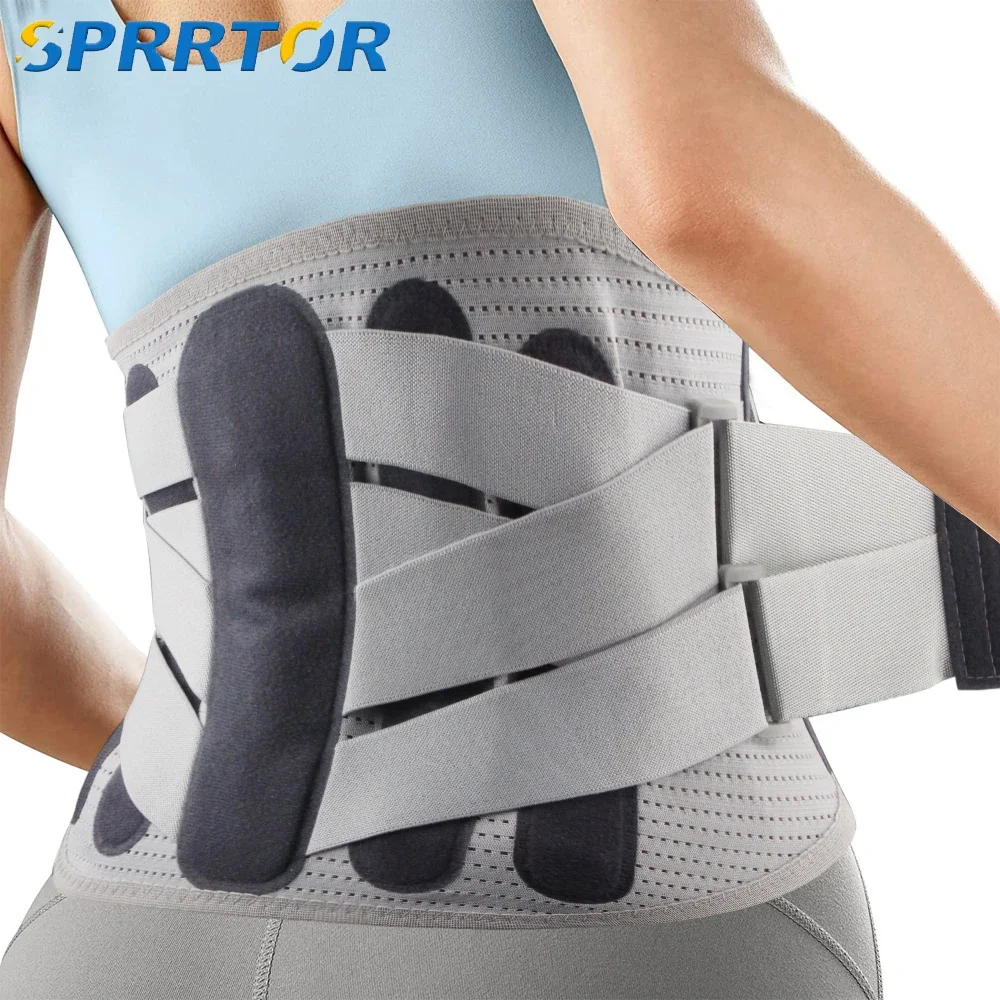 Back Brace with 8 support belts for Lower Back Pain,Back Support Belt for Women Men,Lower Back brace with Aluminum Support