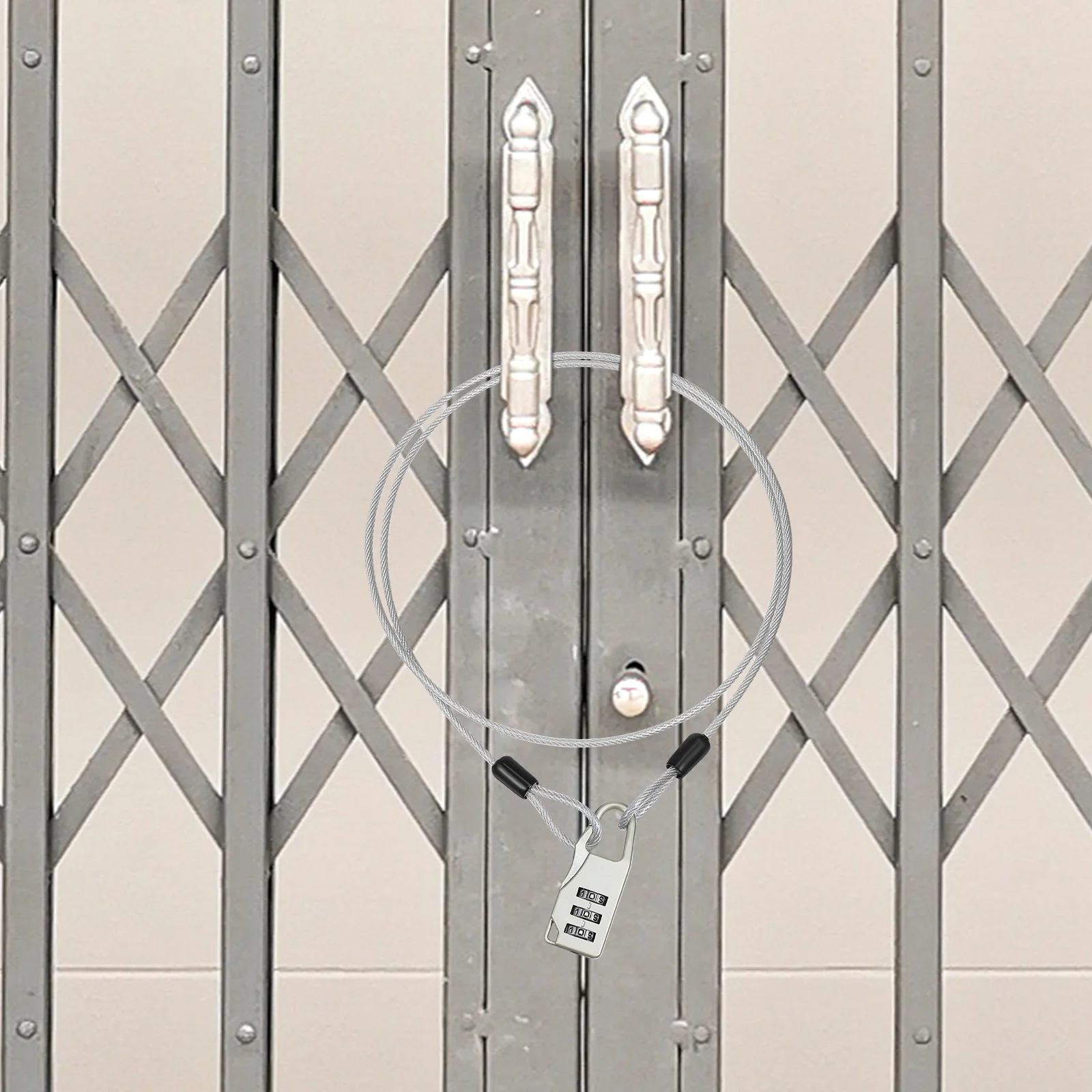 

304 Stainless Steel Cable Lock Luggage Fence Gate Safety Rope Adjustable Door Chain Wire Lock Transparent Multi Use