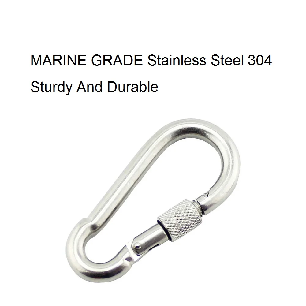 AISI 304 Stainless Steel Spring Snap Carabiner Quick Link Lock Hook With Screw Nut M5 M6 M7 M8