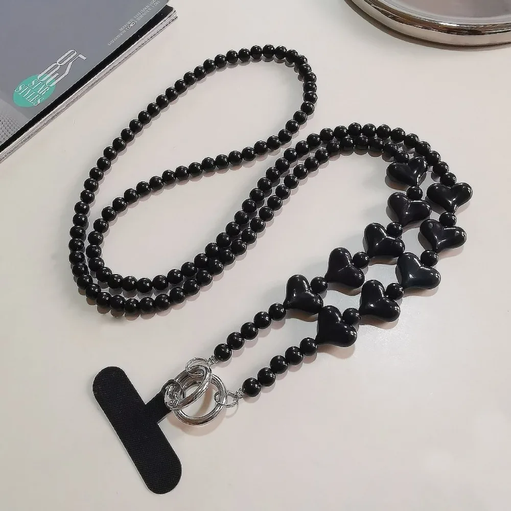 

With Card Heart Long Mobile Phone Lanyard Diagonal Lanyard Anti-loss Crossbody Phone Chain Bag Chain Replace