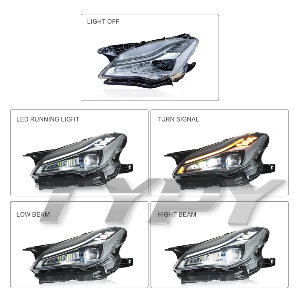 TYPY 2 PCS Car Lights For Maserati Quattroporte LED Headlights 2014-2017 Upgrade 2022 Old to New Plug and Play Car Front Head Light