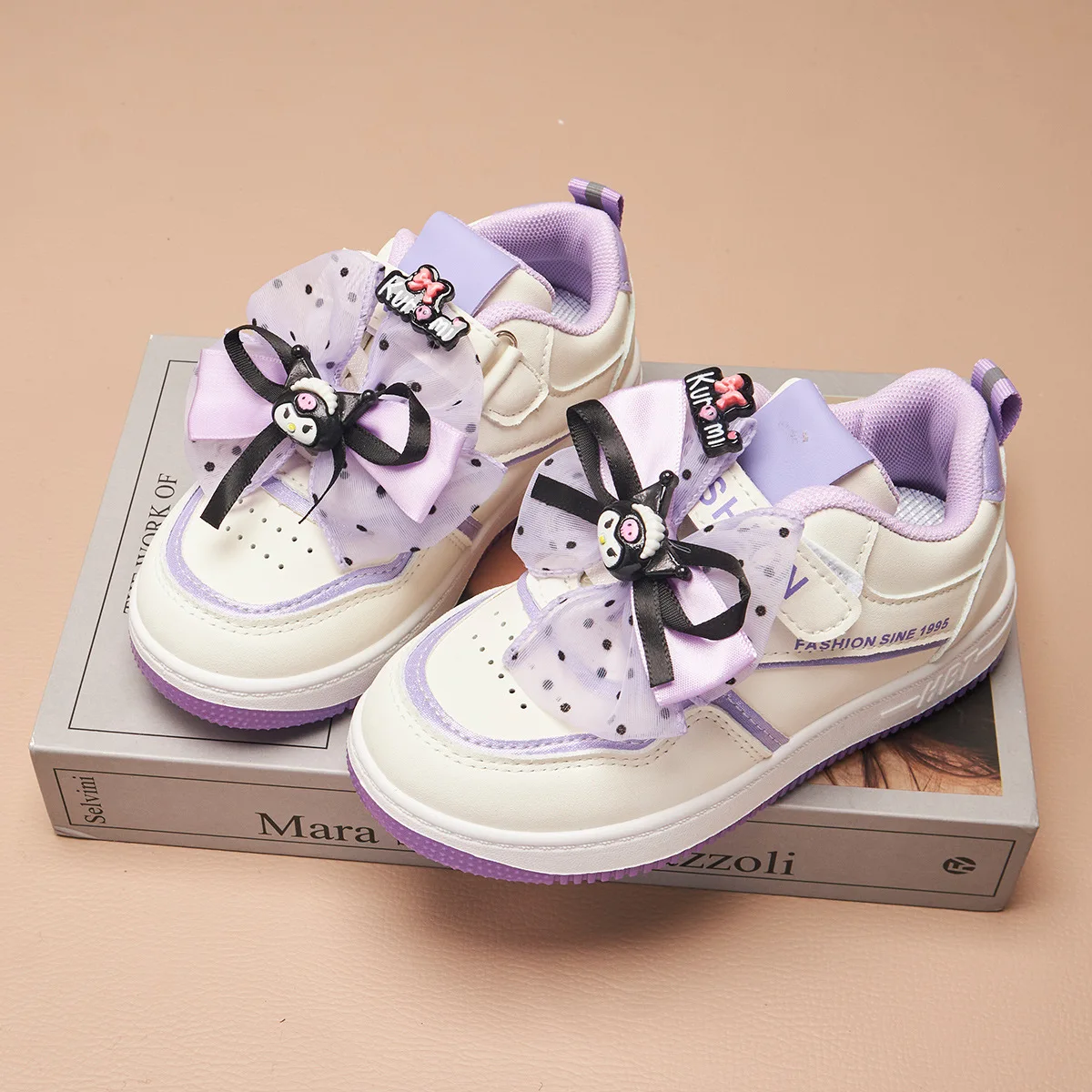 أحذية كاجوال للأطفال أحذية رياضية من جلد البولي يوريثان أحذية ربيعية كرتونية للفتيات قابلة للتنفس بجزء سفلي سميك أرجواني وردي مقاس 26-37