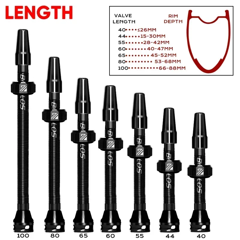 BUCKLOS 전문 로드 바이크 밸브, 자전거 튜브리스 밸브, 그래블 바이크 프레스타 튜브리스 밸브, 40mm, 44mm, 55mm, 60mm, 65mm, 80mm, 100mm