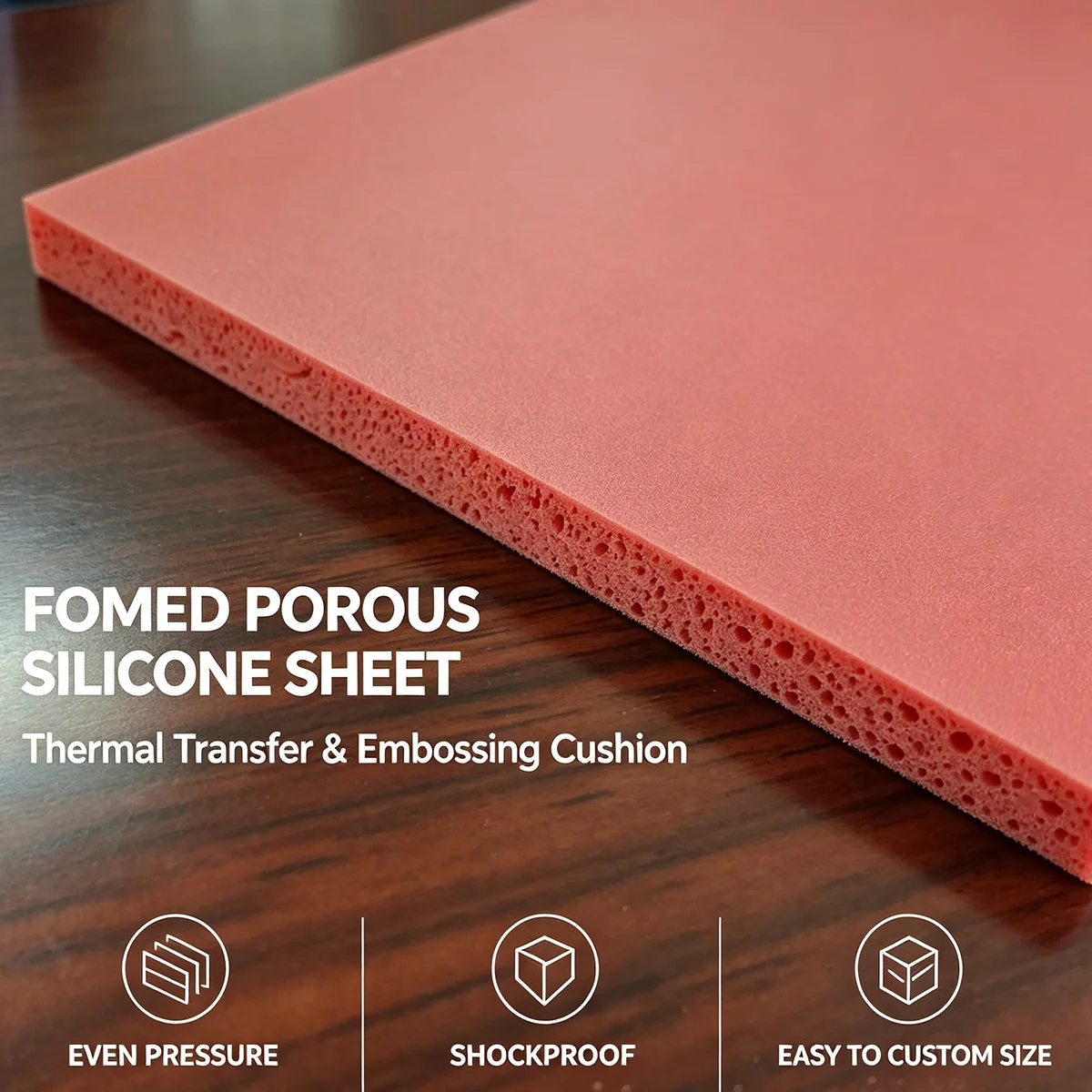Red Silicone Heat Press Mat Flat Pad For Heat Press Machine Embossing Machine Thermal Transfer Cushion Sheet