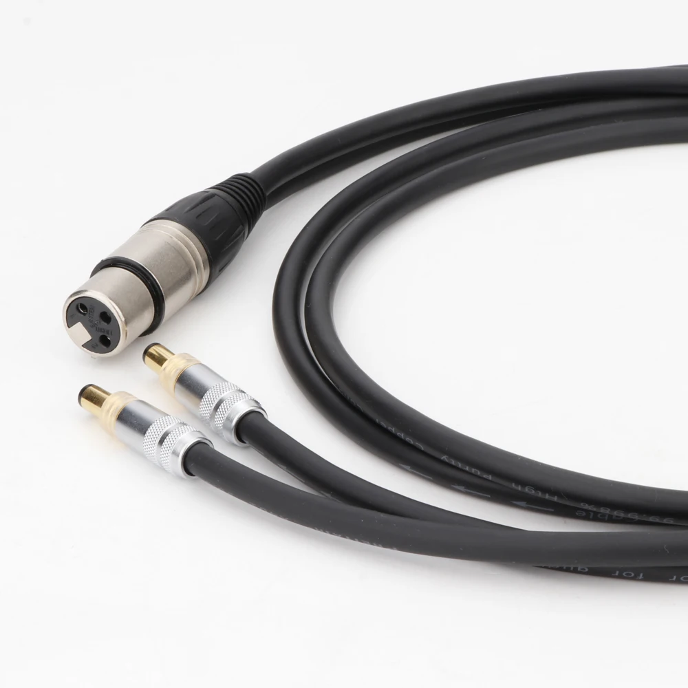 Preffair X401 OFC Copper DC Cable 3Pins XLR Balanced Female TO 2x DC2.1 DC2.5 for Keces Linear Power Supply DC21G DC25G