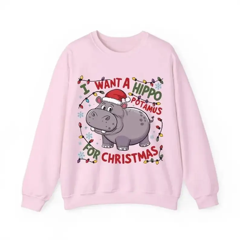 لطيف فرس النهر للبلوز فرس النهر أضواء عيد الميلاد قمصان أريد فرس النهر البوتيموس ل البلوز الشتاء البلوز #2