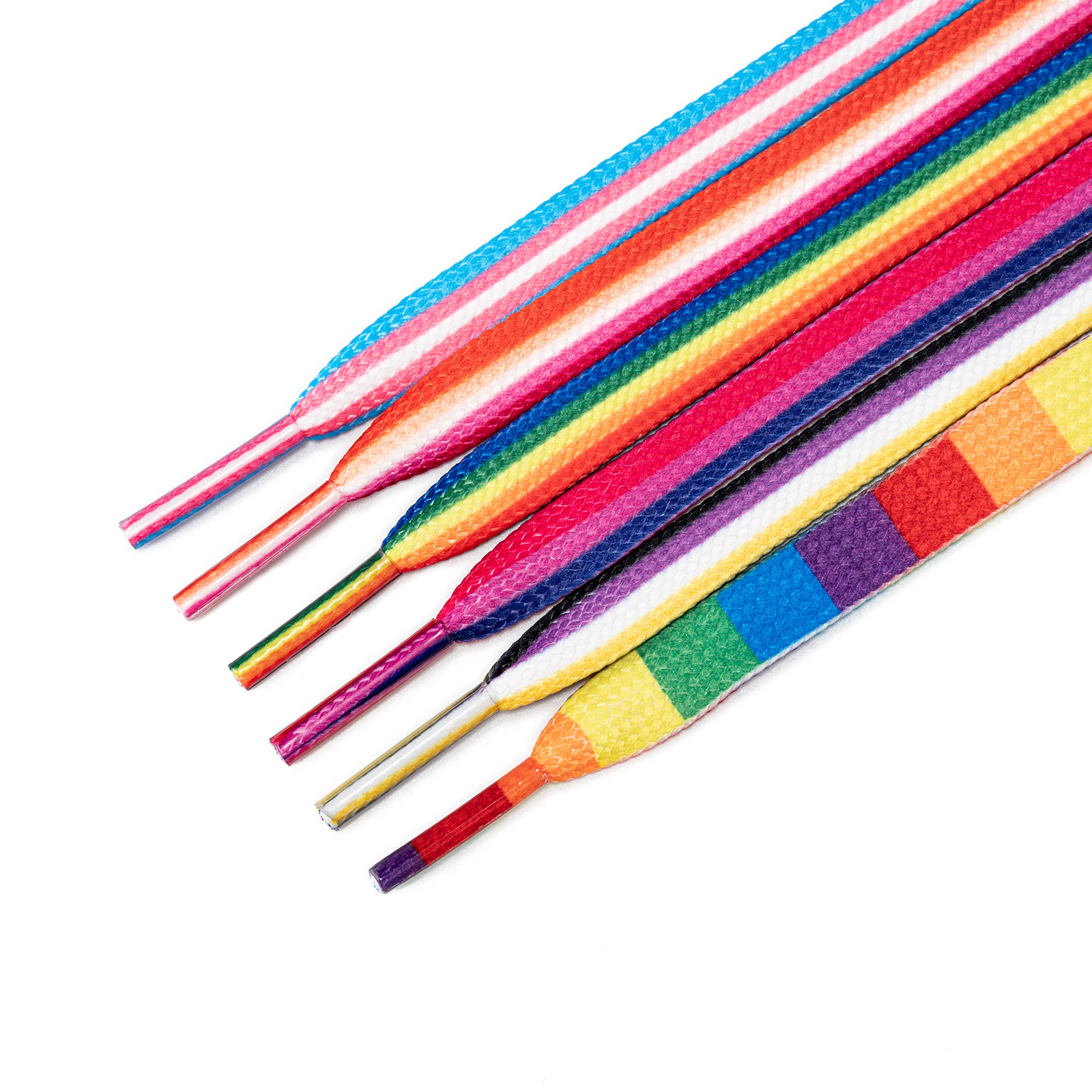 Rainbow Striped Shoe Laces, Laços do orgulho para o orgulho gay, Laces para desfiles