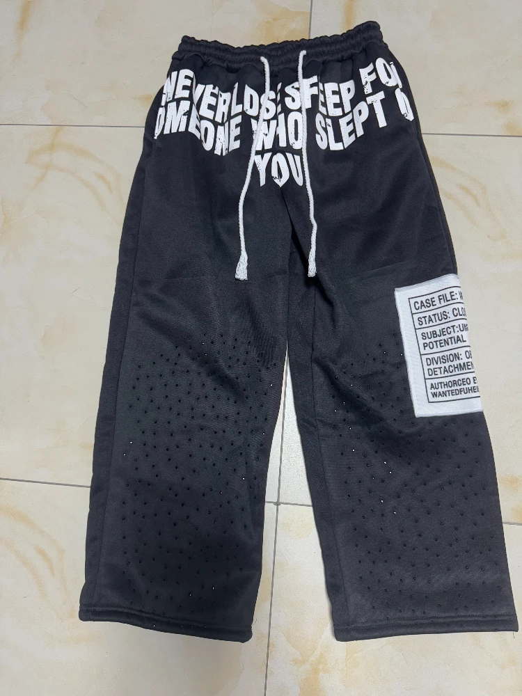 أزياء الشتاء السراويل المطبوعة في الشارع، Sweatpants، الرباط فضفاض، مجموعة البلوز العصرية من الطوب الساخن للرجال والنساء #2