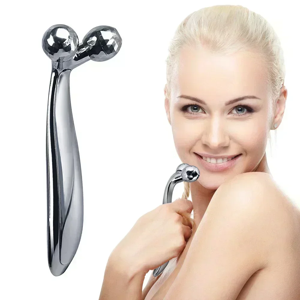 Masajeador facial con rodillo 3D para levantar la cara, herramienta de masaje corporal fino, masajeadores en forma de Y, herramientas para el cuidado de la piel, masajeador de cuello con rotación de 360