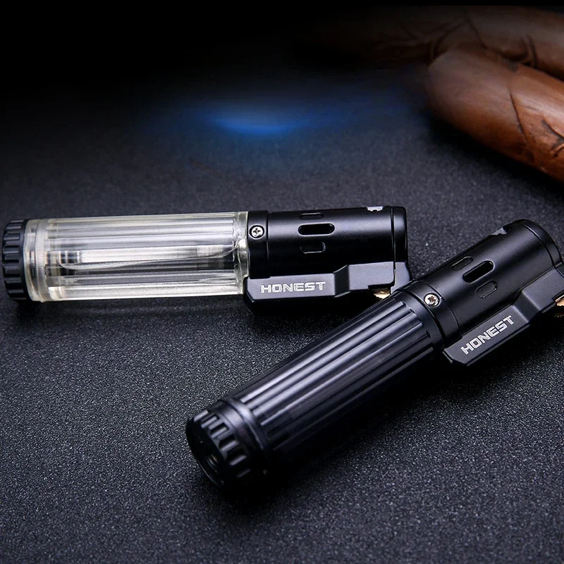 New HONEST Grinding Wheel Direct Injection Lighter Metal Windproof Personality Lighter Cigarette Cigar Ignition Tool Men\'s Gift