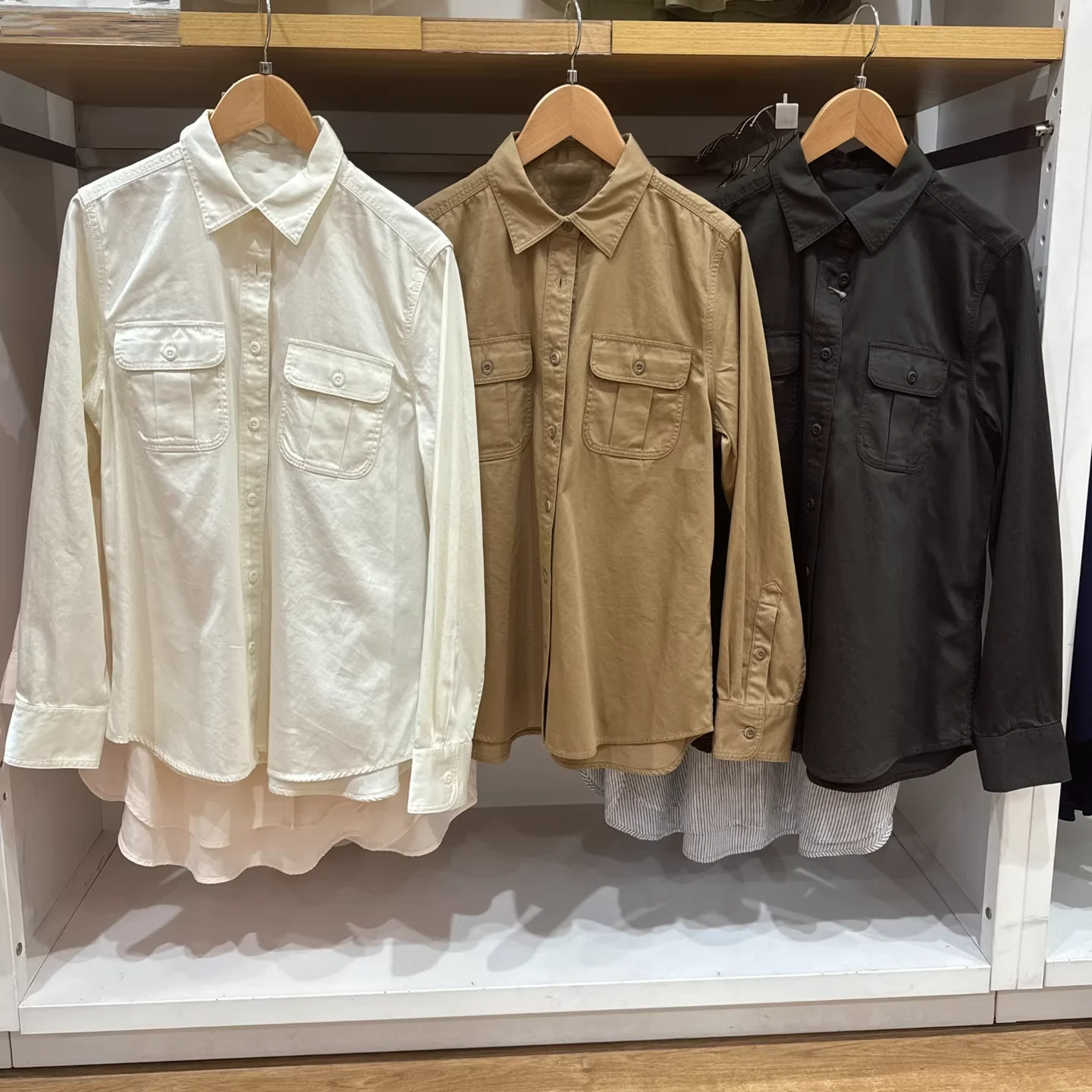 

Loose Long Sve Denim Workwear irt Casual Sle Air Conditioned Coat Outerwear for Try on Room ex Cotton Collar