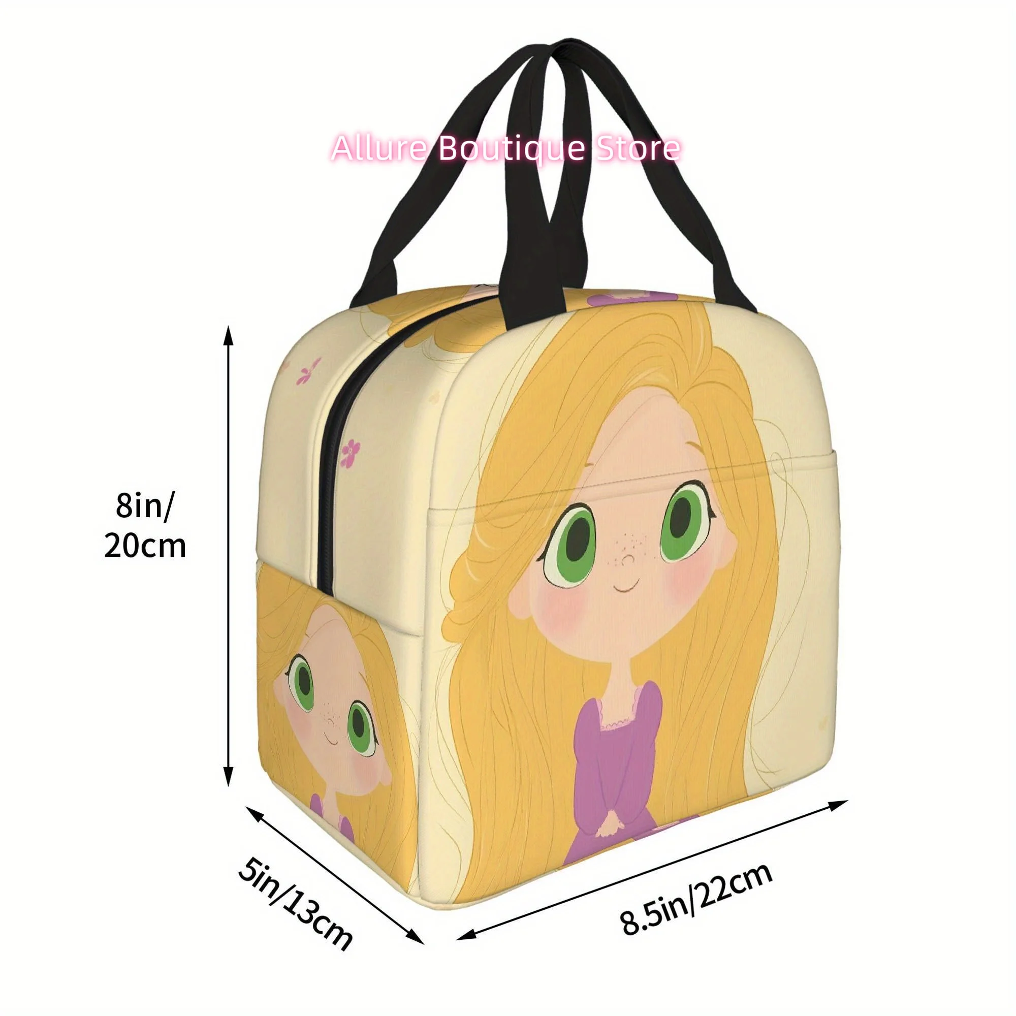 1pc, Princess with Long Blonde Hair and Purple Dress Printed Thermal Bag, Insulated Bag, No Food Contact, Suitable for Home, Res