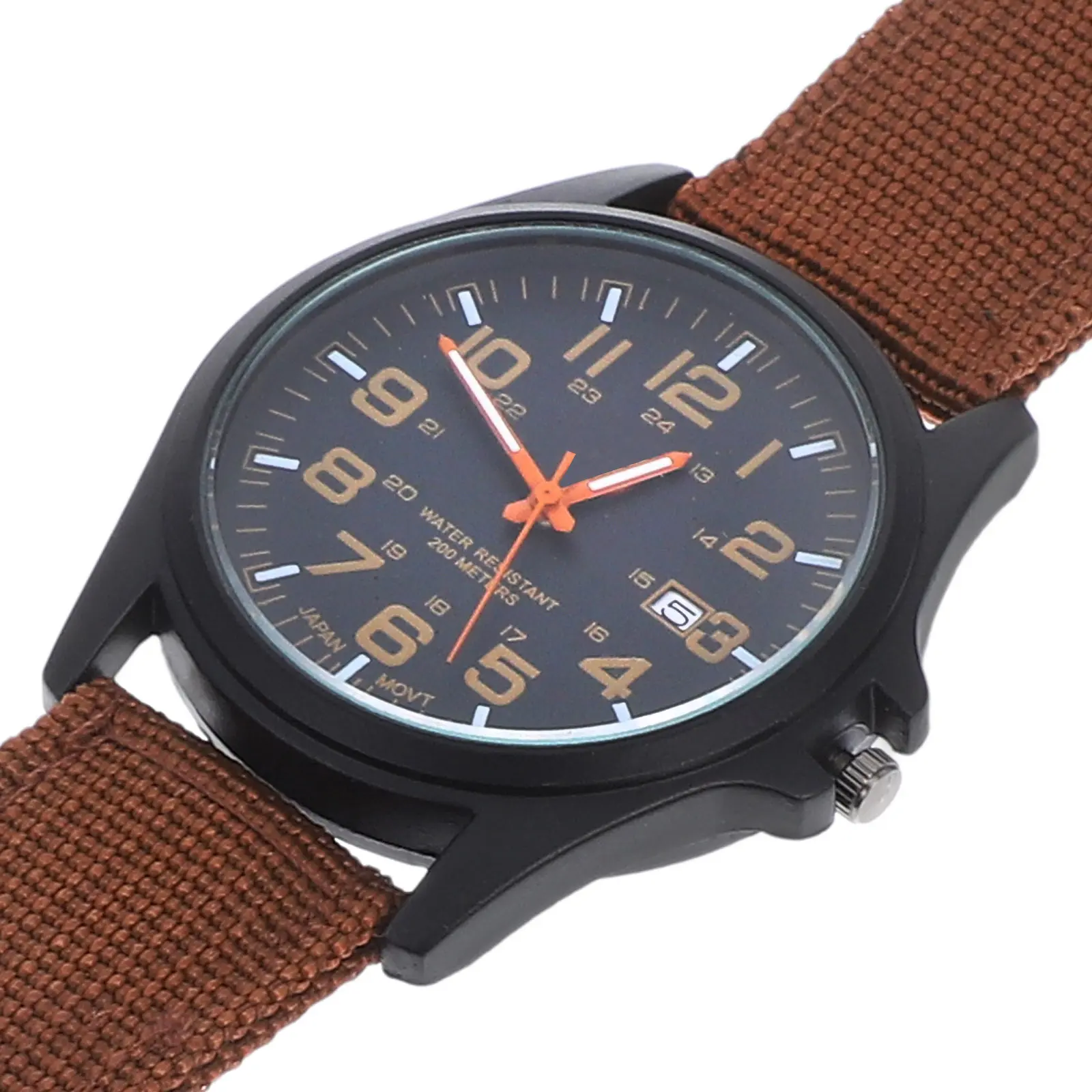 Fashion Men's Wrist Watch Quartz Movement Nylon Strap Eye-Catching Design Smooth Finish for Gifting Family