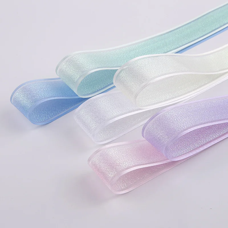40MM Iridescent Sheer Organza Ribbon for Hair Bows decorative DIY Handmade Materials Clips Corsage Gift Packing Accessorie