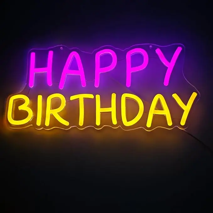 

Custom Neon Sign Birthday Acrylic Plate Personalized LED Sign Wall Decor Key on The Wall Wedding Gifts for Light Up Business Bar