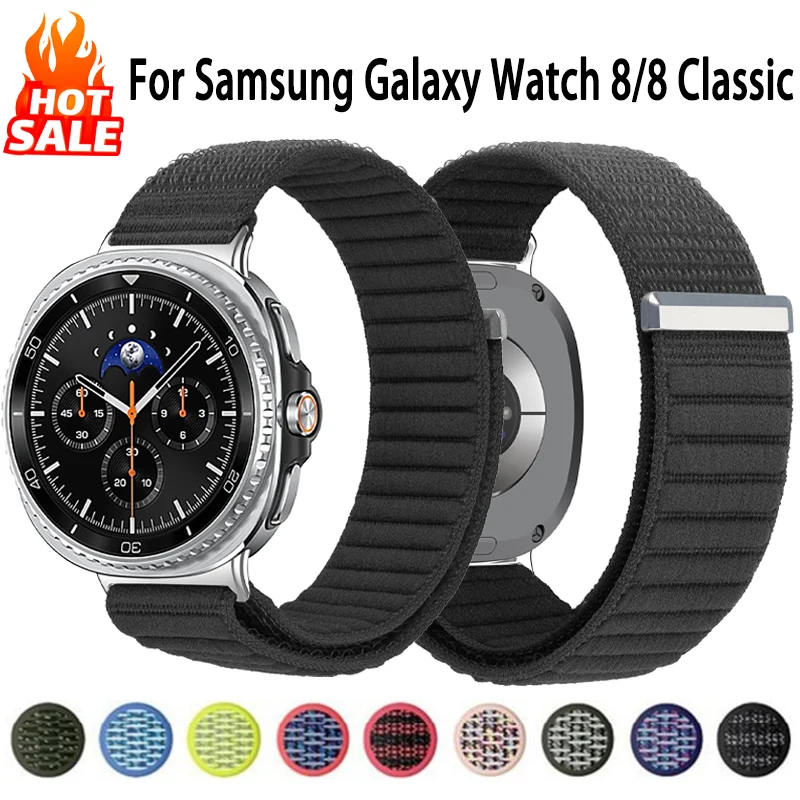 

Nylon Loop Strap for Samsung Galaxy Watch 8 46mm Classic Adjustable Replacement Bracelet Watch 8 44mm/40mm Band Accessories