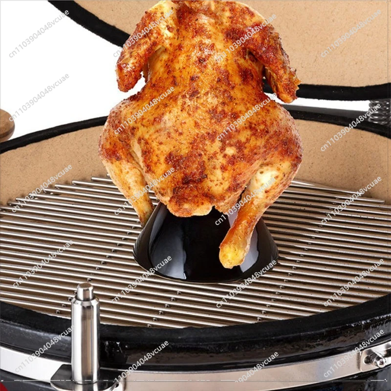 BBQ Chicken Sitter Ceramic Grill Beer Smoked Roast Chicken Shelf, European and American Outdoor Dinner Roast Chicken Bottle