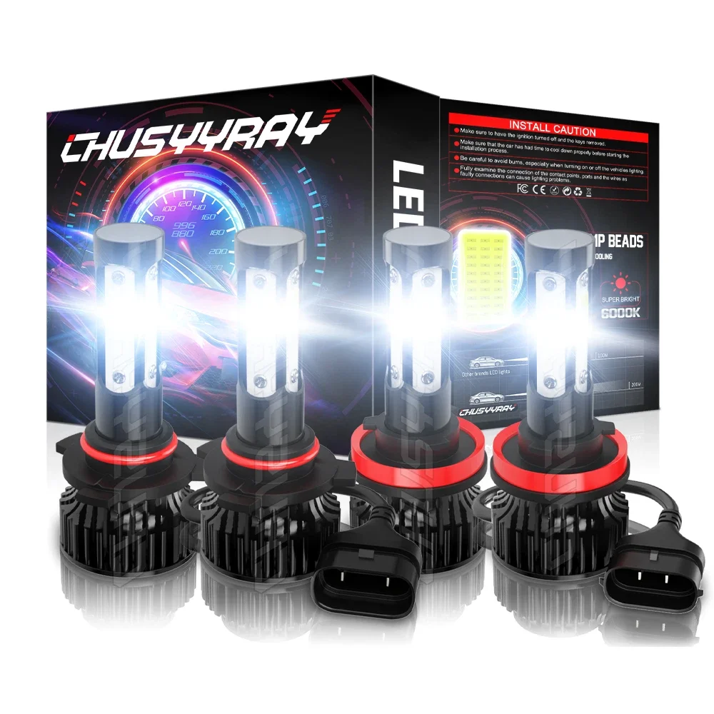 

H11 9005 LED Headlight KIT Combo Bulbs 10000K High&Low Beam Super Bright White