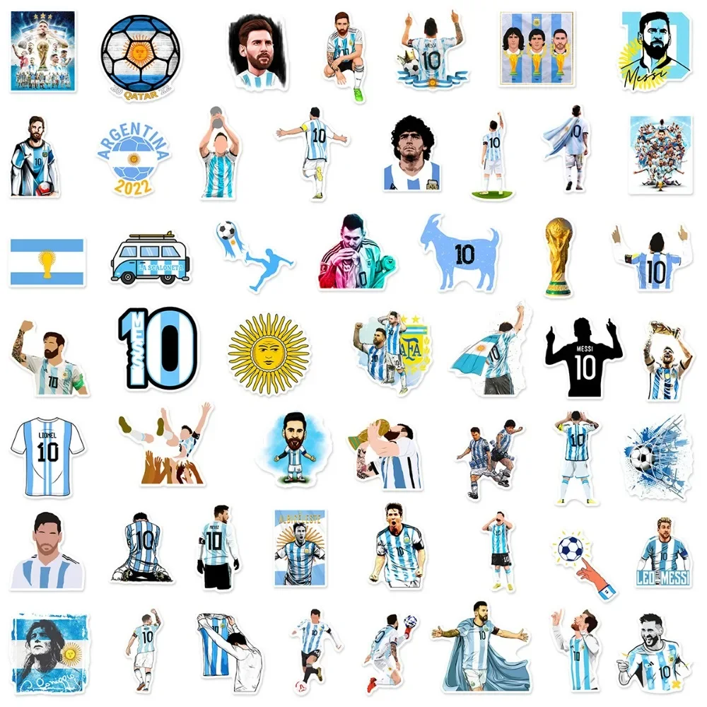 50PCS Lionel Messi Graffiti Motorbike Helmet Stickers Waterproof Rear Trunk Sticker Fashion Motorcycle Body Scratch Cover Decals