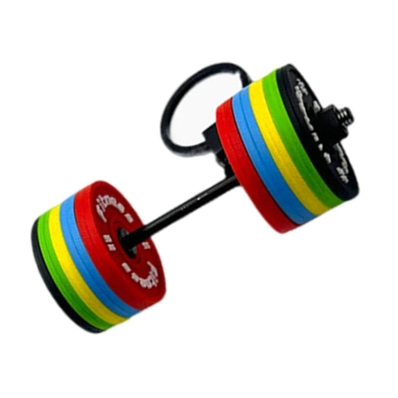 

652F Stylish PVC Dumbbell Keychain Charm Pendant Decoration for Gym Lovers and Fitness Motivation in Vibranting Color
