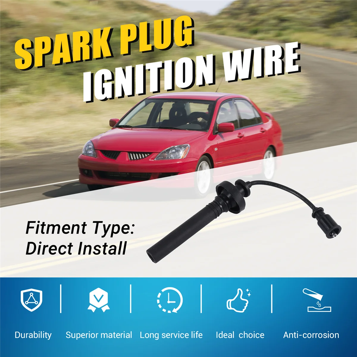 2 Buah Set Kabel Kawat Pengapian Busi untuk Mitsubishi Lancer 1.6L MD 365102 —L49A