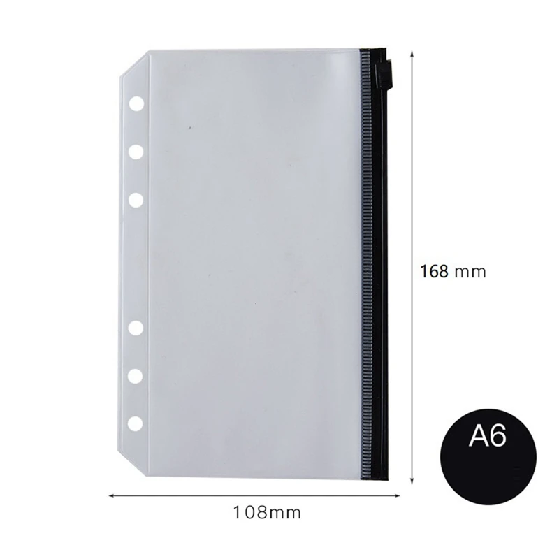 12 Stück a6 6-Loch-Binder Tasche wasserdichte PVC-Budget-Umschläge Reiß verschluss Binder Beutel für Notebook Planer Reise binder