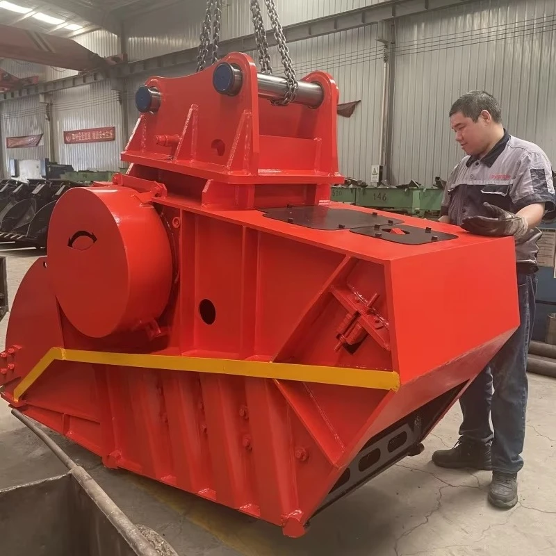 Excavator Crusher Bucket Hydraulic Rock Concrete Jaw Crushing Attachment Demolition Recycling Heavy Duty For 20-30T
