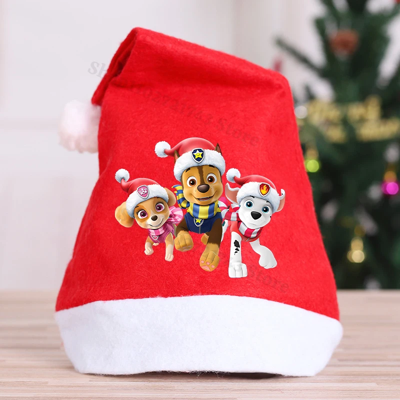 Paw Patrol Parent-child Christmas Hat Anime Cartoon Cute Santa's Hats Boys Girls Festival Dress Up Headwear New Year Caps Gifts