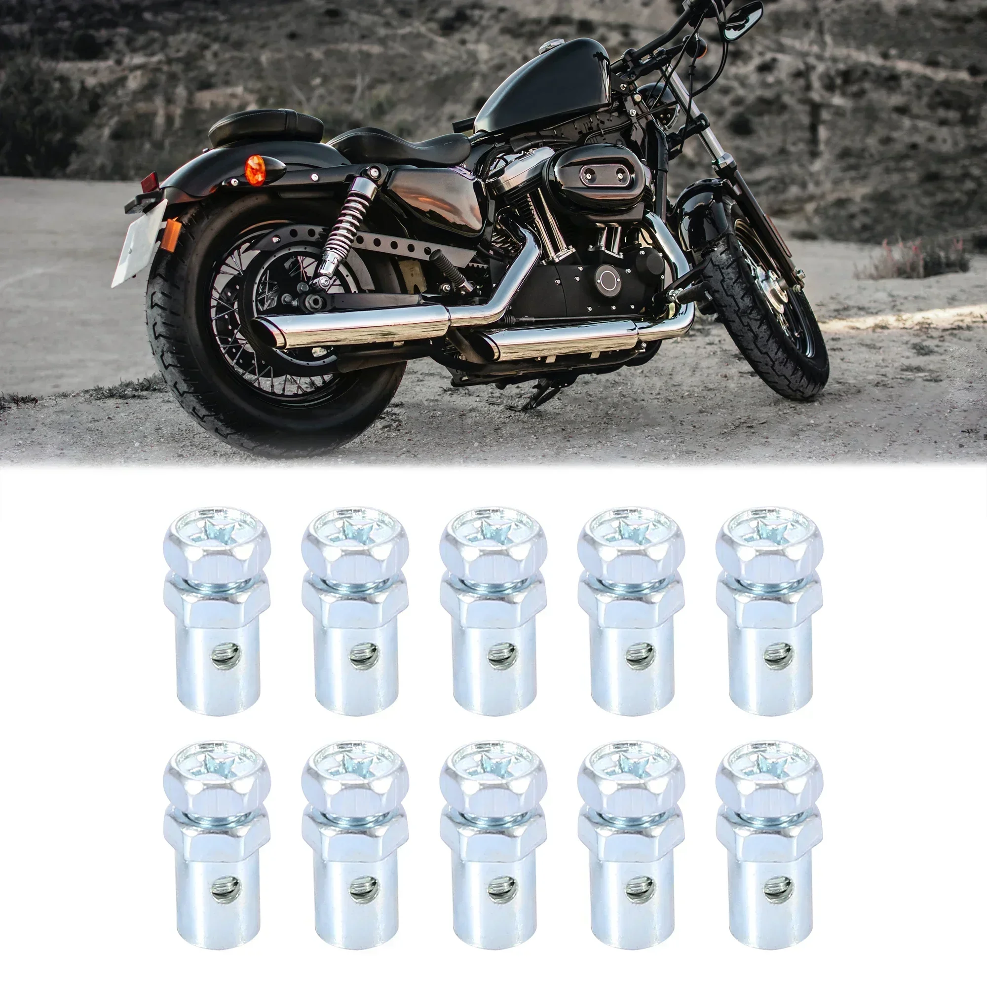 2/10Pcs Universal Ucket Silver Tone Thread Dia Brake Cable Wire Solderless Nipple Screw for Motorcycle New