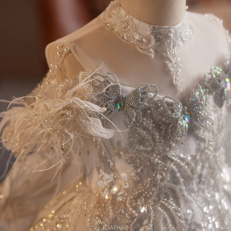 

Long Dress Children Costume New Costume Kids Clothes Pageant Host Piano Performance Party Outfit Girls Birthday Princess Dresses