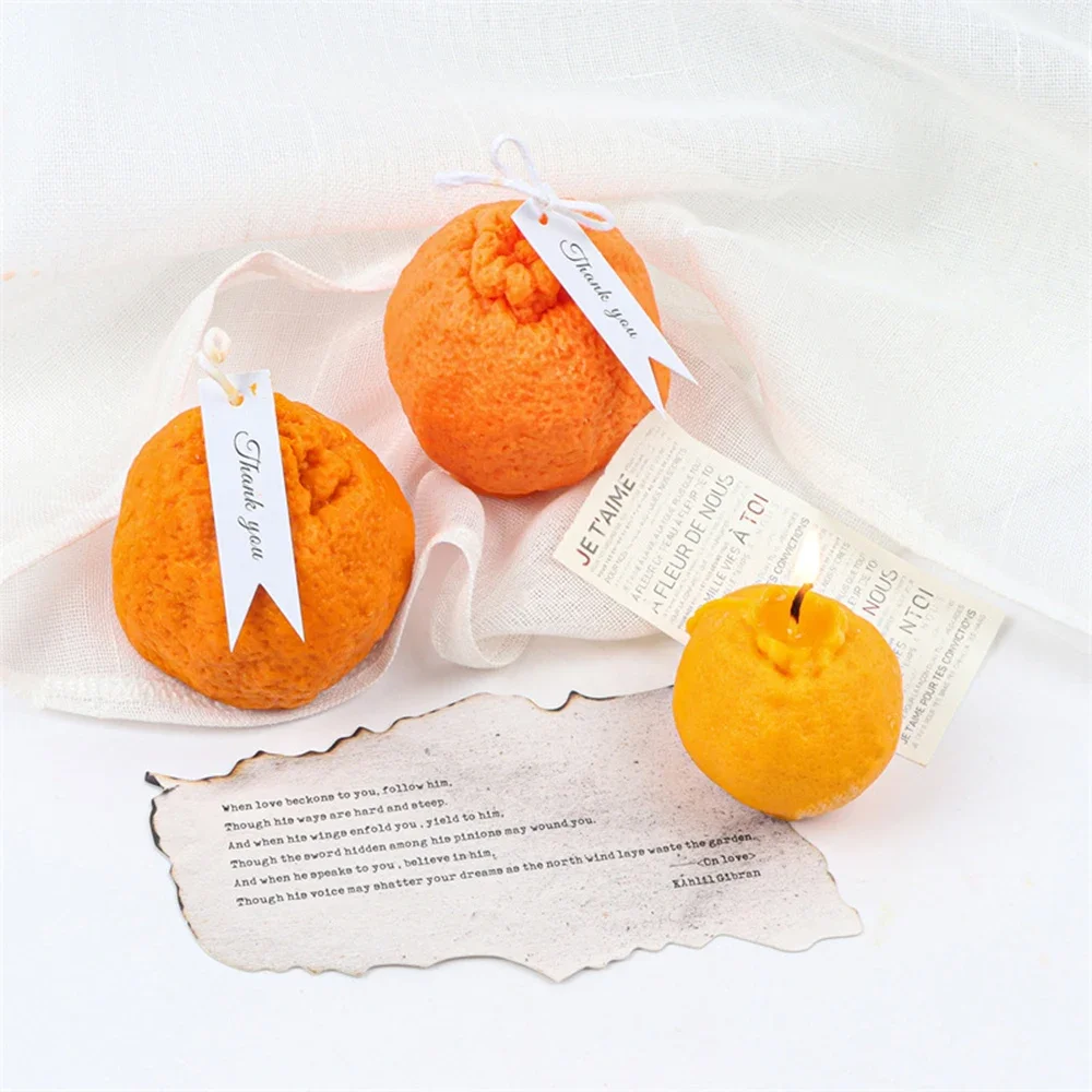 Soy Wax Fruit Scented Candles Home Indoor Decoration Shooting Props Halloween Cute Oranges Bathroom Decoration