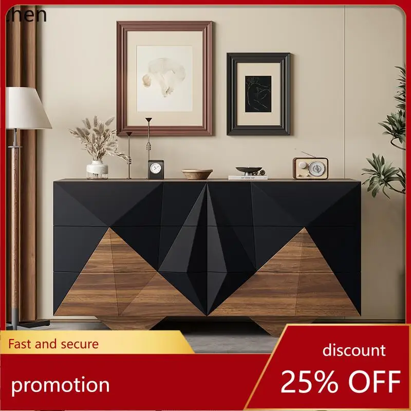 

HXL Creative entrance entrance Solid wood dining side cabinet Storage cabinet Light luxury household decoration cabinet