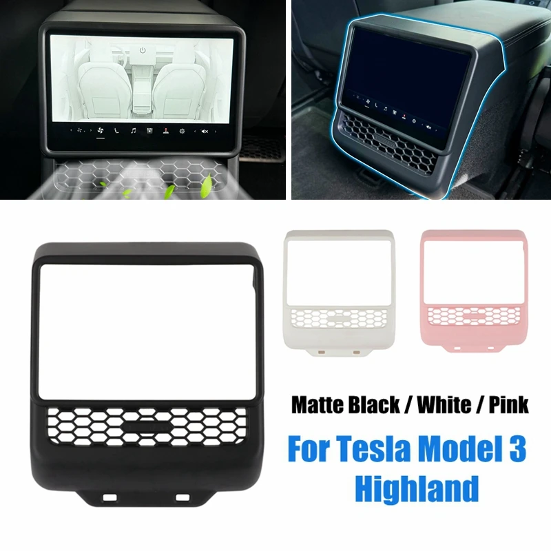 

Черная защитная рамка для заднего экрана для Tesla Model 3 Highland 2024, накладка на заднее вентиляционное отверстие, защитная крышка, аксессуары для интерьера