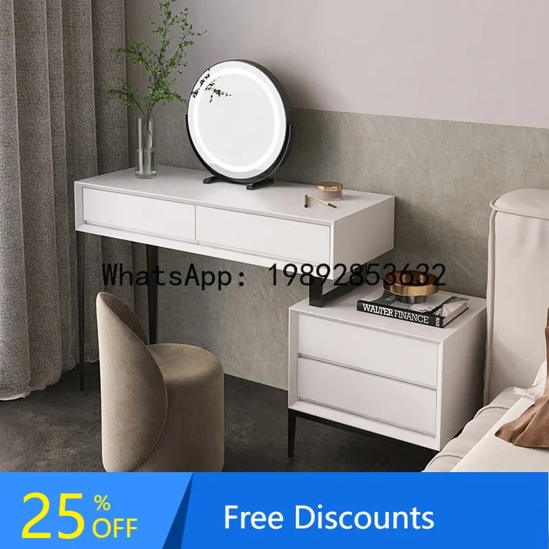 LYY Modern Minimalist Extendable Dressing Table Simple Style Small Apartment Bedroom High-end Makeup Table Bedside Storage
