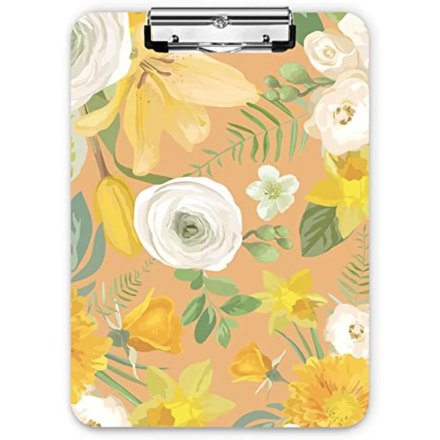 

Clipboard, Decorative Clipboards with Low Profile Clip, Standard A4 Letter Size 9" x 12.6" for Students, Teacher, Woman and,Cut