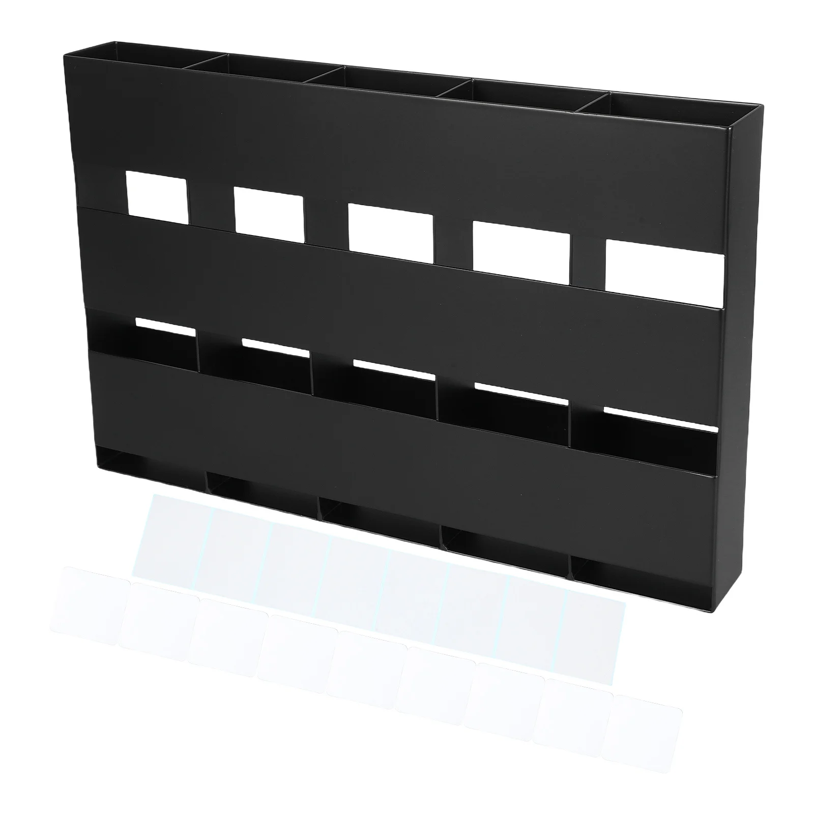 

Metal Straw Holder Wall Mounted Black Iron Reusable Tumbler Organizer Chopstick Rack Adhesive Backing for Kitchen Cabinet